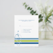 Bars floraux bleus et verts Mariage RSVP (Debout devant)