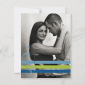Bars floraux bleus et verts Mariage RSVP (Dos)