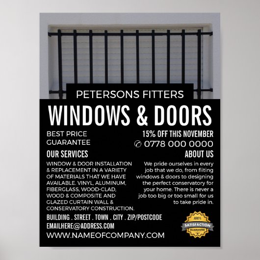 Bars & Shutters, Venster & Deuren Fitter Company Poster (Voorkant)