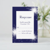 Barst van Sparkles RSVP (blauw) Kaartje (Staand voorkant)