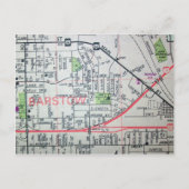 BARSTOW, CA  Map Briefkaart (Voorkant)