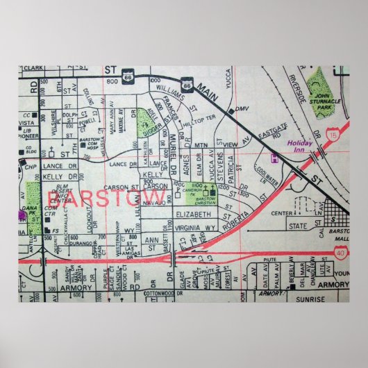 Barstow, CA  Map Poster (Voorkant)