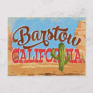 Barstow California Cartoon Desert Retro Travel Briefkaart