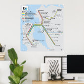 Bart Train Map Poster (Thuiskantoor)