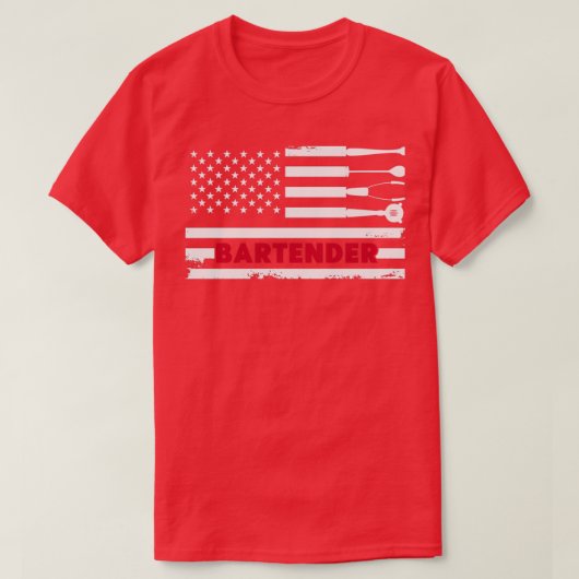 Bartender American Flag 2022 T-shirt (Design voorkant)
