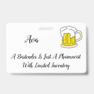 Bartender Apotheker Humor Grap Badge