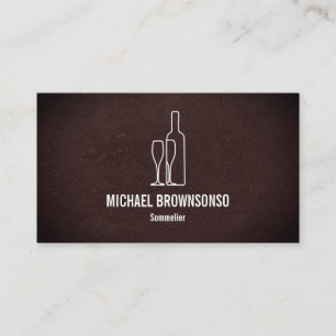 Bartender Bar Club Elegante Leren Sommelier Wijn Visitekaartje