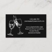 Bartender Bar Club Modern Zwart & Wit Visitekaartje (Achterkant)