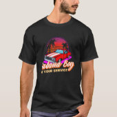 Bartender Beach party Cabana Boy bij uw dienst T-shirt (Voorkant)