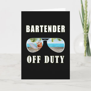 Bartender buiten dienst zonnebril palm beach vakan kaart
