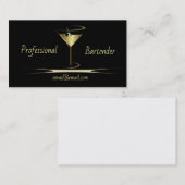 Bartender carte de visite - Cartes de classe or (Devant / Derrière)