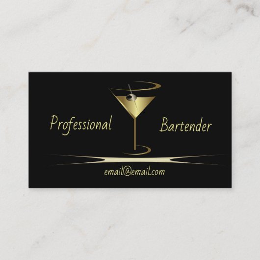Bartender carte de visite - Cartes de classe or (Devant)