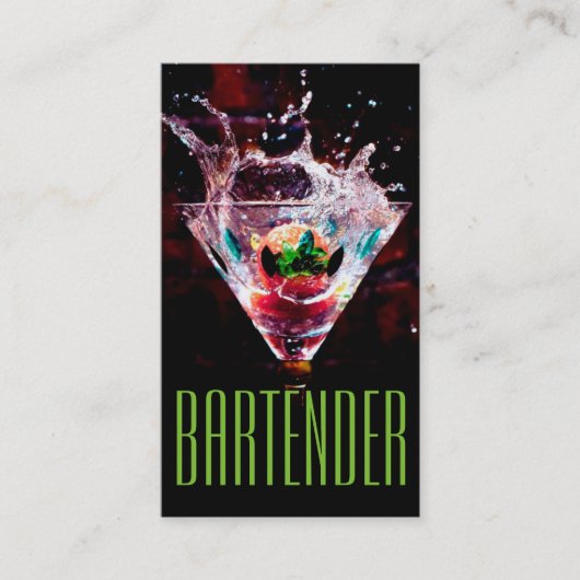 Bartender Carte de visite de vie nocturne (Devant)
