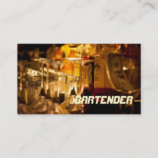 Bartender , Club, Nightlife , Carte de visite (Devant)
