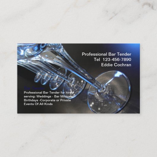 Bartender Coolest Cartes de visite (Devant)