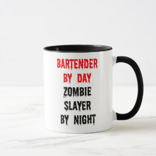 Bartender Day Zombie Slayer bij nacht Mok