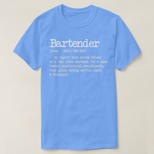 Bartender Definition Funny Cocktail Bar Mixoloog T-shirt (Design voorkant)
