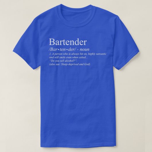 Bartender Definition T-shirt Klassieke TShirt (Design voorkant)