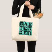 Bartender, drank dispenser grote tote bag (Voorkant (product))