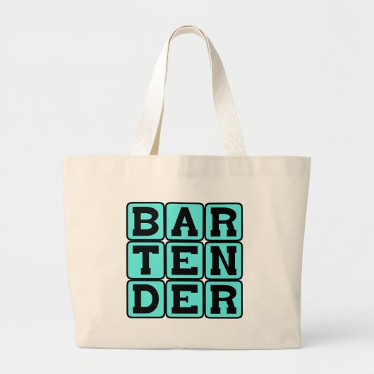 Bartender, drank dispenser grote tote bag (Voorkant)