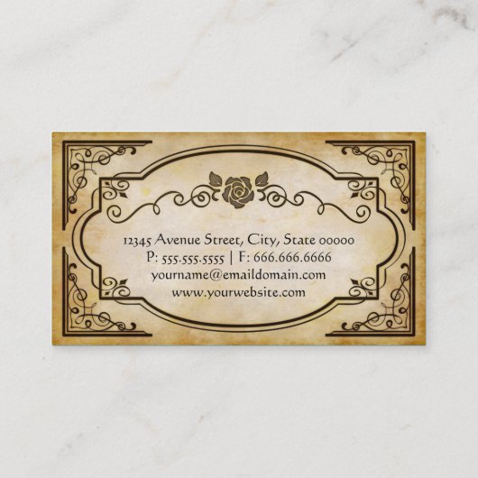 Bartender - Elegant  Antiek Visitekaartje (Achterkant)