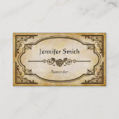 Bartender - Elegant  Antiek Visitekaartje (Voorkant)