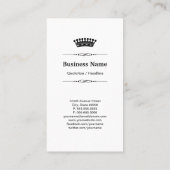 Bartender Elegant Royal Black White Visitekaartje (Achterkant)