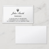 Bartender Elegant White Border Visitekaartje (Voorkant / Achterkant)