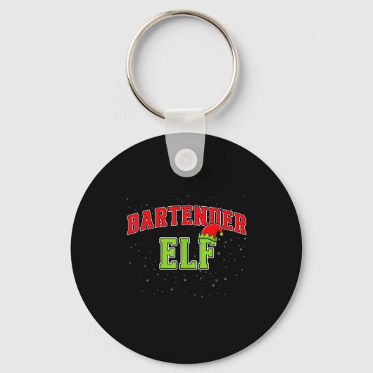 Bartender Elf Christmas Family Matching Group Xmas Sleutelhanger (Voorkant)