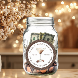 Bartender Espresso Martini Tip Jar Ronde Sticker