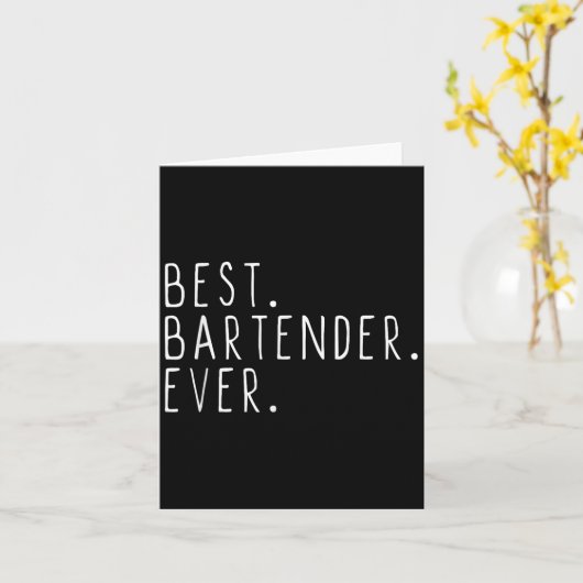 Bartender Ever Cool Funny Bartending Cadeau Kerstm Kaart (Gele Bloem)
