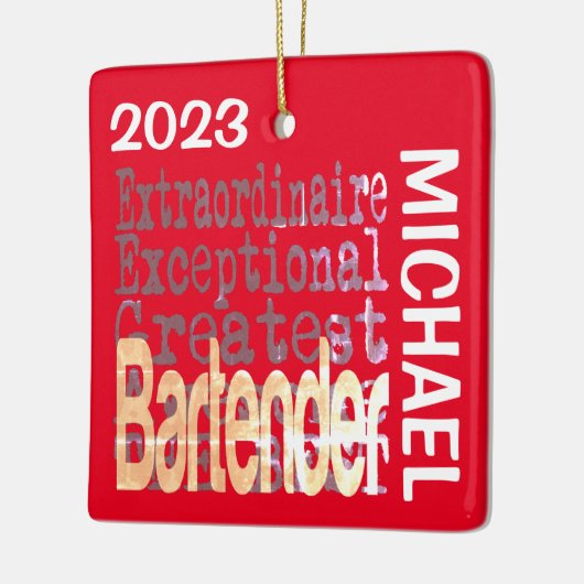 Bartender Extraordinaire CUSTOM Keramisch Ornament (Links)