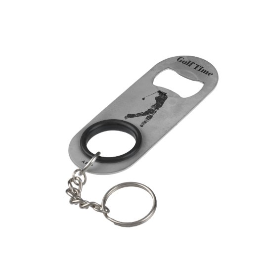 *~* Bartender Gray Marble Textured Golfer Gray Mini Flessenopener (Achterkant Gekanteld)