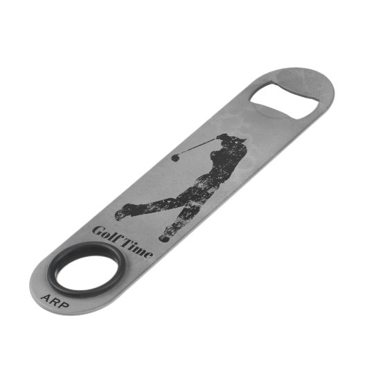 *~* Bartender Grey Marble Textured Golfer Speed Flessenopener (Achterkant Gekanteld)