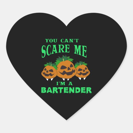Bartender Halloween Hart Sticker (Voorkant)