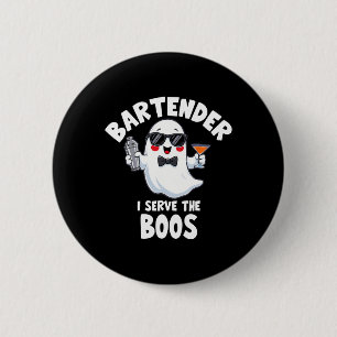 Bartender Halloween kostuum Ik Serveer de Boos Man Ronde Button 5,7 Cm