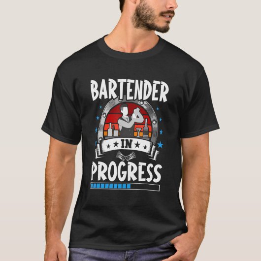 Bartender in Progress Trainee Student T-shirt (Voorkant)