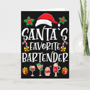 Bartender Kerstcadeau Kerstmannetje's Favoriete Ba Kaart