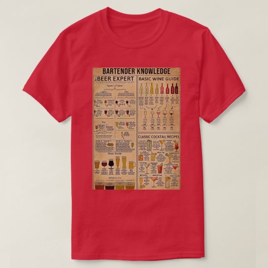 Bartender Knowledge 1 T-shirt (Design voorkant)
