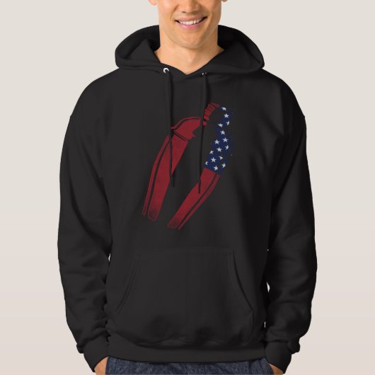 Bartender Mixologist American Flag Vintage Hoodie (Voorkant)