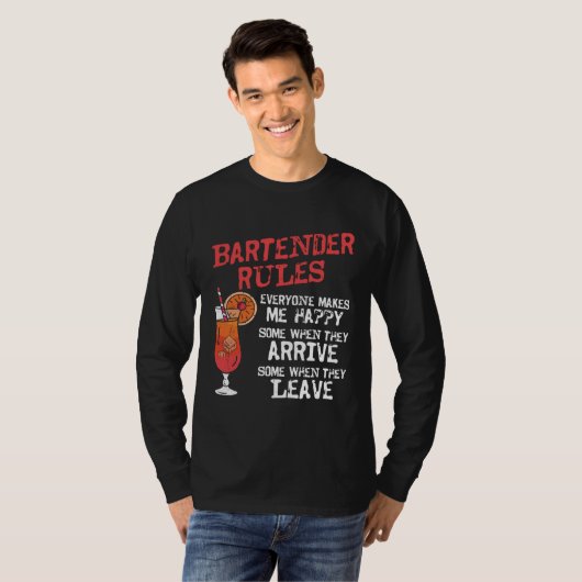 Bartender Mixologist Bartender Rules Everyone Make T-shirt (Voorkant volledig)