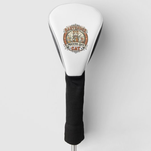 Bartender Mocktail-Veilige Kat Bartender Mocktail- Golfheadcover (Voorkant)