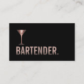 Bartender Modern Roos Gold Wine Sommelier Visitekaartje (Voorkant)