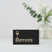 Bartender Moderne Gouden Wijnbar Minimalistisch #2 Visitekaartje (Staand voorkant)