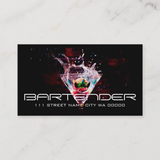 Bartender Nightlife Visitekaartje (Voorkant)
