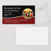 Bartender Pour L'Embauche Cartes de visite Cool Mo (Devant / Derrière)