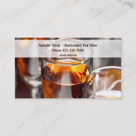 Bartender Pour L'Embaucher Barhop Cartes de visite (Devant)