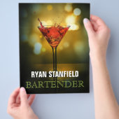 Bartender Promotieblad met Drink Ingrediënten Flyer (Hand)
