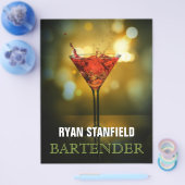 Bartender Promotieblad met Drink Ingrediënten Flyer (Enkel)