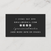 Bartender Retro Typografie Handtekening Naam Visitekaartje (Achterkant)